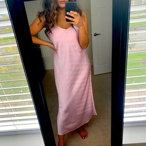 Aritzia Wilfred pink slip dress